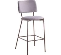 Home Heavenly Pack de 4 taburetes altos con asiento en tela gris y patas crema