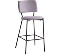 Home Heavenly Pack de 4 taburetes altos con asiento en tela gris y patas negras