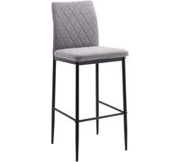 Home Heavenly Pack de 4 taburetes altos con estructura metálica y tapizado gris