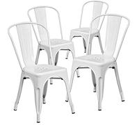 Home Heavenly®- Pack de Cuatro sillas Comedor, Modelo TOLIX, sillas metálicas apilables Vintage Industrial, para Uso Interior, envío Desde España. (White)