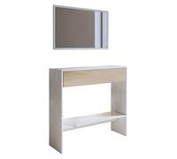 Home Heavenly® - Recibidor con Espejo Darcy, Mueble de Entrada con cajón y Estante. 91,5x85x37,9 cm. (Andersen - Puccini)