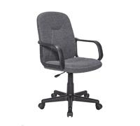 Home Heavenly®Silla de Escritorio Genet - Diseño Ergonómico y Compacto con Altura Ajustable, Apoyabrazos y Tapizado en Símil Piel, Ideal para Oficina o Estudio en Casa en Color Gris Oscuro