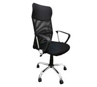 Home Heavenly®- Silla de Escritorio Jasper. Silla de Oficina ergonómica, Patas Metálicas, Respaldo Alto de Malla, Asiento Acolchado, Silla giratoria, Regulable en Altura (Negro)