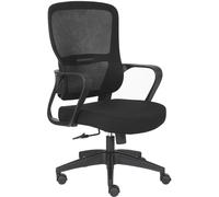 Home Heavenly Silla de oficina con altura regulable en negro de 119-128x57x59 cm