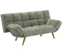 Home Heavenly Sofá cama click-clack de tela en color verde y patas de madera beige