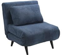 Home Heavenly Sofá cama con apertura clic clac con cojín lumbar en color azul
