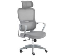 Home Heavenly Xuliana Silla de Oficina Giratoria y Regulable Textil Gris