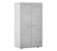 Home Heavenly® - Zapatero 2 Puertas 6 estantes Stark. Mueble Auxiliar con baldas extraíbles. 103x55x36 cm. (Gris Cemento - Blanco)