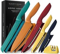 Home Hero Juego de cuchillos de cocina Juego de cuchillos de acero inoxidable con mango ergonómico (11 piezas con Vaina - Multicolor)