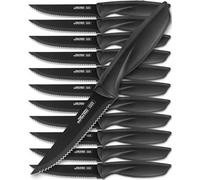 Home Hero Steak Knives, Sharp Steak Knives Set, High-Carbon Stainless Steel Steak Knife Set, Ergonómico Handles Serrated Steak Knives (12 Pcs - Negro)