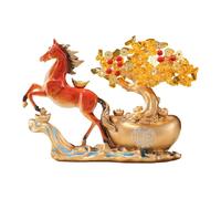 Home Horse Figurine - Money Tree Horse Sculpture, Chinese New Year Decorative Statue, Handcrafted Artisan Ornament, Collectible Decorative Artwork | Bookcase Window Sill Arrangement, Bookshelf Cabinet