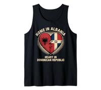 Home In Albania Heart In Dominican Republic Albanian Roots Camiseta sin Mangas