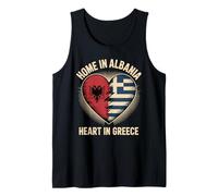 Home In Albania Heart In Greece Albanian Greek Roots Camiseta sin Mangas