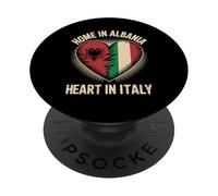 Home In Albania Heart In Italy Albanian Italian Roots PopSockets PopGrip Adhesivo