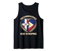 Home in Dominican Republic Heart in Philippines Pinoy Roots Camiseta sin Mangas