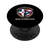 Home In Dominican Republic Heart In Puerto Rico Roots PopSockets PopGrip Adhesivo