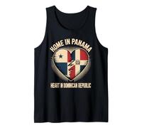 Home in Panama Heart in Dominican Republic Panamanian Roots Camiseta sin Mangas