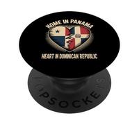 Home in Panama Heart in Dominican Republic Panamanian Roots PopSockets PopGrip Adhesivo
