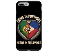 Home in Portugal Heart in Philippines Flag Pinoy Roots Carcasa para iPhone 7 Plus/8 Plus