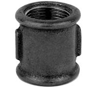 Home Invasion - Manguito igual - Hierro fundido negro - Atornillado - 1/2 '' - 15 x 21 mm