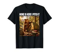 Home is Here I Pitch It Oso de Camping Aventura al Aire Camiseta