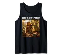 Home is Here I Pitch It Oso de Camping Aventura al Aire Camiseta sin Mangas