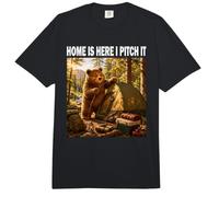 Home is Here I Pitch It Oso de Camping Aventura al Aire Comfort Colors Adult Heavyweight T-Shirt
