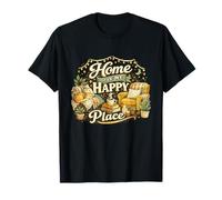 Home Is My Happy Place, Divertido, Acogedor, Retro Camiseta