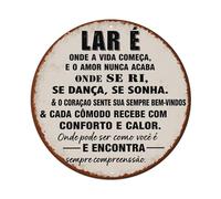Home Is Where Life Begins - Letrero redondo vintage de metal para decoración de pared, póster de metal, decoración de pared para el hogar, bar, garaje, granja, cafetería, decoración de pared, 8 x 8