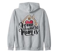 Home Is Where Mum Is Valentine's Day Cute House Heart Sudadera con Capucha