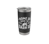 Home Is Where The Barn Is Farmer Country Living Vaso térmico de acero inoxidable de doble pared