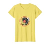 Home is Where The Needle Falls - Diseño Retro Vinilo Camiseta, Mujer, Limón, 3XL