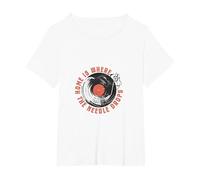 Home is Where The Needle Falls - Diseño Retro Vinilo Camiseta, Mujer Tallas Grandes, Blanco, 1XL Grande