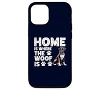 Home is Where The Woof Is Boxer, Divertido Amante y Propietario de Mascotas Carcasa para iPhone 12/12 Pro