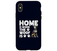 Home Is Where The Woof Is Lurcher Dog Funny Dogs Amante Carcasa para iPhone X/XS