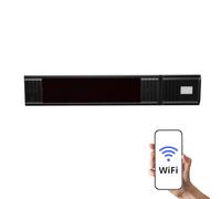 HOME It® Calefactor Infrarrojo 1500W - Montaje en Pared - Wi-Fi y Mando a Distancia - Golden Tube - Cristal Schott Negro - IP65 - Aluminio