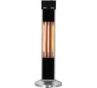 HOME It® Calefactor Infrarrojo de Pie 2000W - Portátil - Tubo de Carbono - Altura 90 cm - Base Redonda Ø30 cm - IP34 - Negro/Aluminio