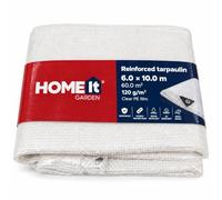HOME It Garden Lona Reforzada PE 6 x 10 m, 120 g/m², Transparente | PE transparente reforzado de 120 g/m², cordón Ø3 mm, ojales cada 1 m y esquinas reforzadas
