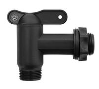 HOME It® Grifo de Drenaje 3/4" para Depósito de Agua de Lluvia - con Tuerca de Fijación - Rosca para Conexión de Manguera - Polipropileno Negro