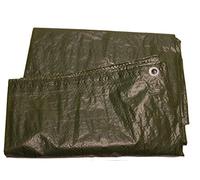 HOME It® Lona de Cobertura Verde 6 × 10 m (60 m²) | 50 g/m² de Polietileno | Ojales de Aluminio Cada 1 m | Impermeable y Resistente al Viento | Bordes Reforzados