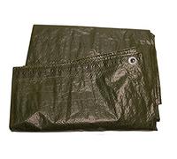 Home It® Lona Verde Impermeable 1,7 × 2,0 m (3,4 m²) - Polietileno PE - 50 g/m² - Ojales de Aluminio - Refuerzo Soldado - Uso en jardín o construcción