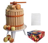 HOME It® Prensa manual para frutas 12L - Estructura de roble FSC con bolsa para zumo incluida - Ideal para frutas variadas - Certificación LFGB