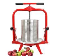 HOME It® Prensa manual para frutas 14L de acero inoxidable - Extractor de zumo con recipiente alimentario - Mango abatible - Fácil limpieza - Para manzanas, peras, bayas y más