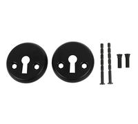 Home It - Roseta plana para cerradura de puerta, 2 unidades, diámetro de 50 mm, color negro mate, con tornillos de montaje