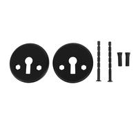 Home It - Rosetón redondo para cerradura de puerta, 2 unidades, diámetro de 50 mm, color negro mate, con tornillos de montaje