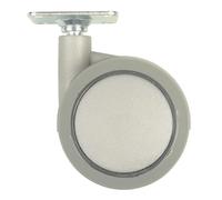Home It Rueda para Muebles Doble Ø50 mm giratoria con Placa - Estructura de Metal y Goma Gris, Capacidad de Carga 30 kg