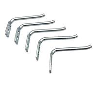 HOME IT® Work Ganchos rectos para panel perforado - 3 x 5 cm - Pack de 5 - Acero con tornillos incluidos