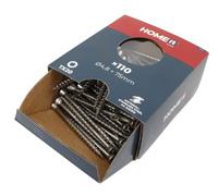 Home it Work® Tornillos de acero inoxidable A4 4,8 x 75 mm - 110 unidades tornillos para terraza con accionamiento TX20 - Tornillos avellanados para madera - inoxidable