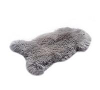 HOME LAMB Alfombra Piel de Cordero Plata 90-100 cm - Alfombra Piel de Oveja Natural - Suave Alfombras de Habitacion - Esponjosa Alfombra Salon - Alfombra Dormitorio