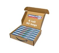 HOME LINE - 60 bolsas de basura de 110 litros - 70 x 110 cm - Bolsas con lazos, antigoteo y ultrarresistentes | Bolsas de basura para recogida selectiva - Color azul